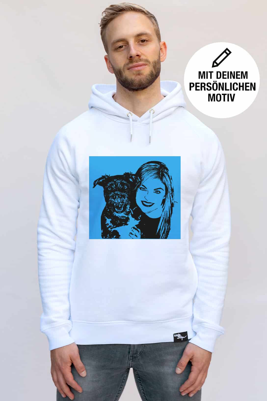 LOUIZ FELIPE Unisex Sweatshirt weiss / im Sky Blue Style