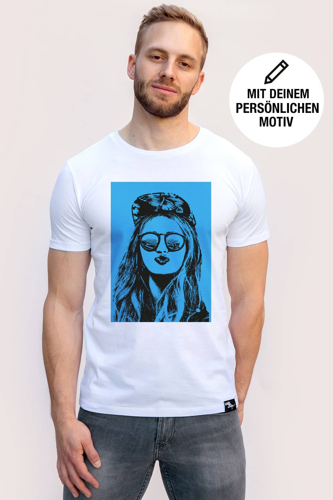 LOUIZ FELIPE Herren T-Shirt / im Sky Blue Style